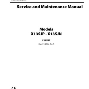 JLG X13SJN X13SJP Service and Maintenance Manual 31220629