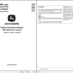 John Deere 5105M 5120ML 5130ML OOS Series Repair Technical Manual TM612019