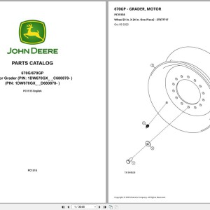 John Deere 670G 670GP Parts Catalog PC15158