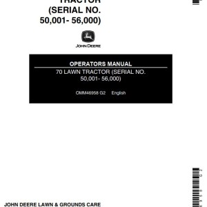John Deere 70 Operators Manual