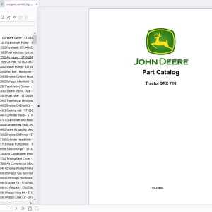 John Deere 9RX 710 2025 Part Catalog PC16653