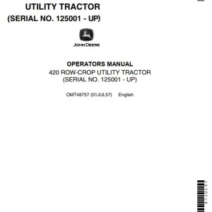 John Deere 420 Row-Crop Utility Tractor Operators Manual