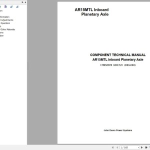John Deere AR15MTL Component Technical Manual CTM128919