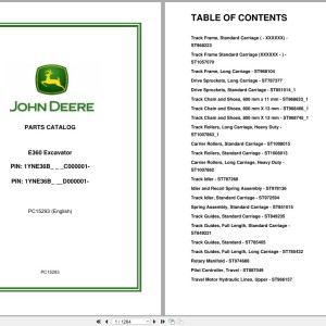 John Deere E360 Spare Parts Catalog PDF PC15293