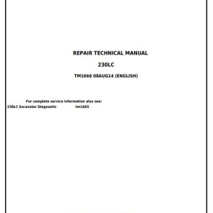 John Deere 230LC Repair Technical Manual TM1666