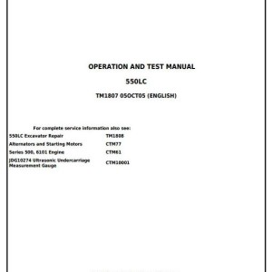 John Deere 550LC Operation and Test Manual TM1807