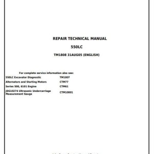 John Deere 550LC Repair Technical Manual TM1808