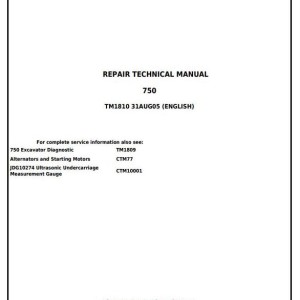 John Deere 750 Repair Technical Manual TM1810