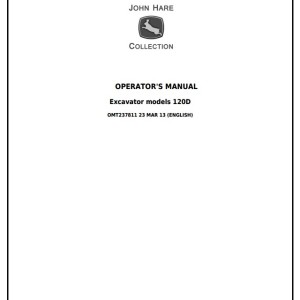John Deere 120D Crawler Excavator Operator Manual OMT237811