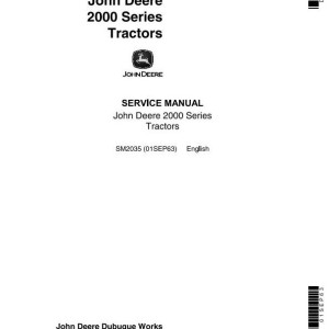 John Deere 2010 Row-Crop RC Utility Hi-Crop Tractor Service Manual SM2035