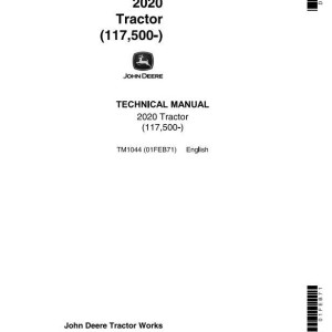 John Deere 2020 Tractor Technical Manual TM1044