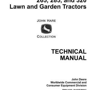 John Deere 240 245 260 265 285 320 Lawn Garden Tractor Technical Manual TM1426