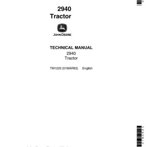 John Deere 2940 Tractor Technical Manual TM1220