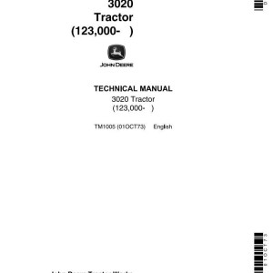 John Deere 3020 Row-Crop Tractor Technical Manual TM1005