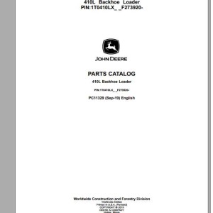 John Deere 310SL HL 410L Repair Technical Manual, Parts Catalog