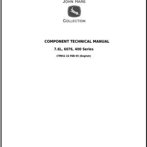 John Deere 400 6076 Series Diesel Engine Component Technical Manual CTM42