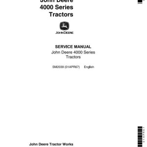 John Deere 4010 4020 Tractor Service Manual SM2039