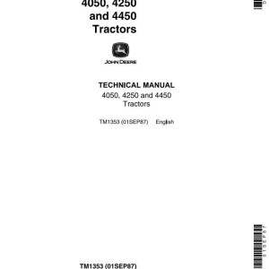 John Deere 4050 4250 4450 Tractor Technical Manual TM1353