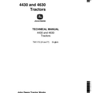 John Deere 4430 4630 Row Crop Tractor Technical Manual TM1172