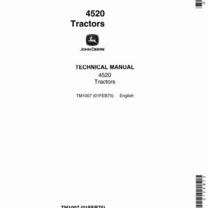 John Deere 4520 Tractor Technical Manual TM1007