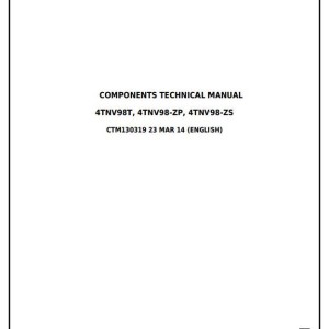 John Deere 4TNV98 4TNV98T Yanmar Diesel Engine Component Technical Manual CTM130319