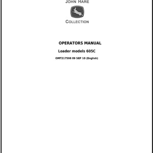 John Deere 605C Crawler Loader Operator Manual OMT217598