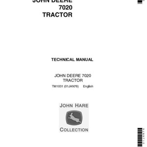 John Deere 7020 4WD Articulated Tractor Technical Manual TM1031
