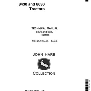 John Deere 8430 8630 Articulated Tractor Technical Manual TM1143