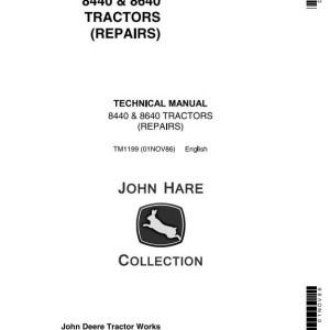 John Deere 8440 8460 Articulated Tractor Technical Manual TM1199
