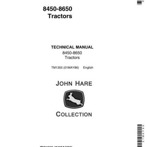 John Deere 8450 8650 Articulated Tractor Technical Manual TM1355