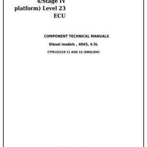 John Deere PowerTech 4045 Diesel Engine Component Technical Manual CTM132219