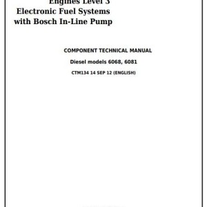 John Deere PowerTech 6068 6081 Diesel Engine Component Technical Manual CTM134
