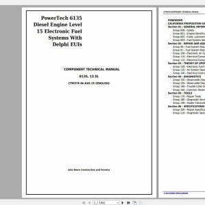 John Deere PowerTech 6135 Diesel Engine Component Technical Manual CTM370