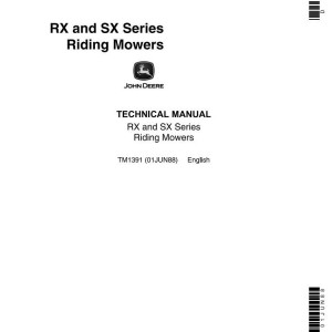 John Deere RX63 RX73 RX75 RX96 SX75 SX96 Riding Mower Technical Manual TM1391