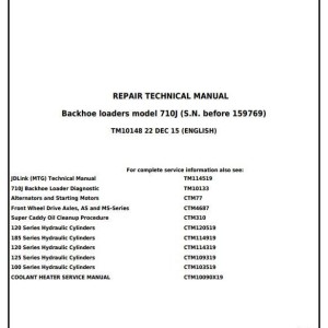 John Deere 710J Backhoe Loader Repair Technical Manual TM10148