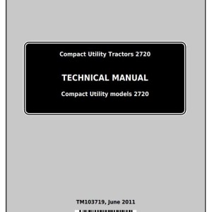 John Deere 2720 Compact Utility Tractor Technical Manual TM103719