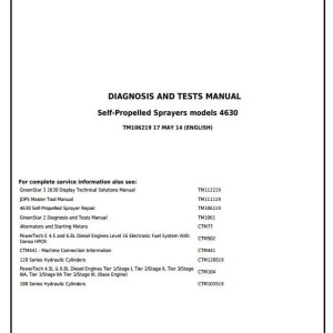John Deere 4630 Self-Propelled Sprayer Diagnosis Test Manual TM106219