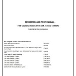 John Deere 844K 4WD Loader Operation Test Manual TM10700