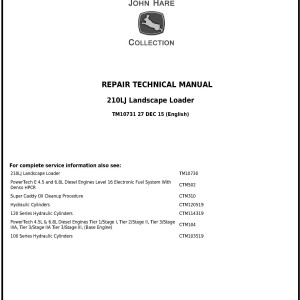 John Deere 210LJ Landscape Loader Repair Technical Manual TM10731