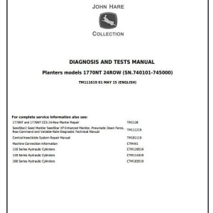 John Deere 1770NT 24-Row Planter Frame Diagnosis Test Manual TM111619