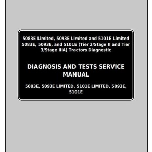 John Deere 5083E 5093E 5101E Limited Tractor Diagnostic Test Service Manual TM112419