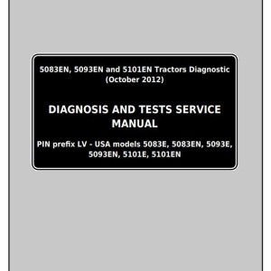 John Deere 5083EN 5093EN 5101EN Tractor Diagnostic Test Service Manual TM112619
