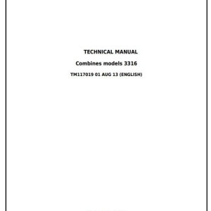 John Deere 3316 Combine Technical Manual TM117019
