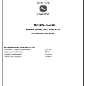 John Deere 1745 1750 1755 Planter Diagnostic Test Repair Technical Manual TM123019