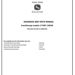 John Deere 1775NT 12-Row Planter Diagnosis Test Manual TM123519