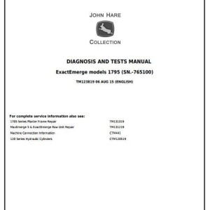 John Deere 1795 Planter Diagnostic Test Manual TM123819