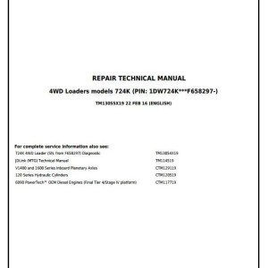 John Deere 724K 4WD Loader Repair Technical Manual TM13055X19