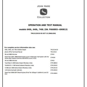 John Deere 640L 648L 748L Skidder Diagnostic Operation Test Manual TM13133X19