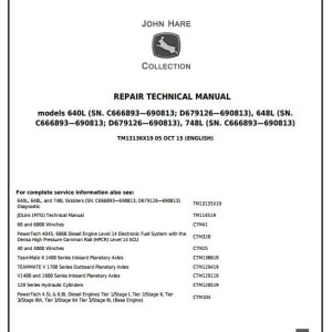 John Deere 640L 648L 748L Skidder Repair Technical Manual TM13136X19