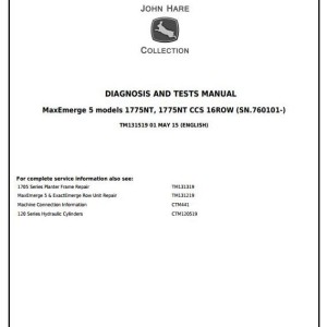 John Deere 1775NT 16-Row Planter Diagnostic Test Manual TM131519